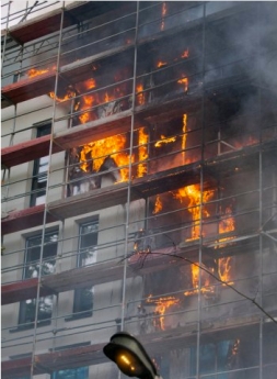 Kopenhagener brennende Fassade